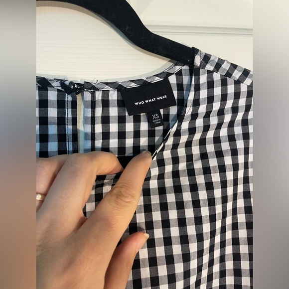 Who What Wear buffalo plaid blouse xs - Picture 3 of 6